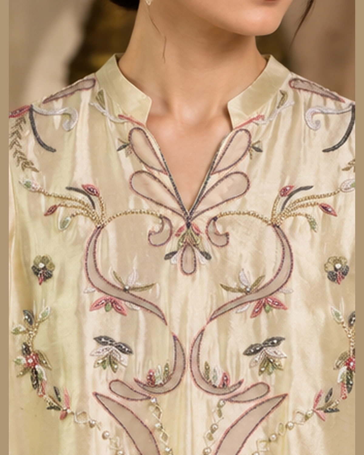Ivory Embroidered Formal Suit