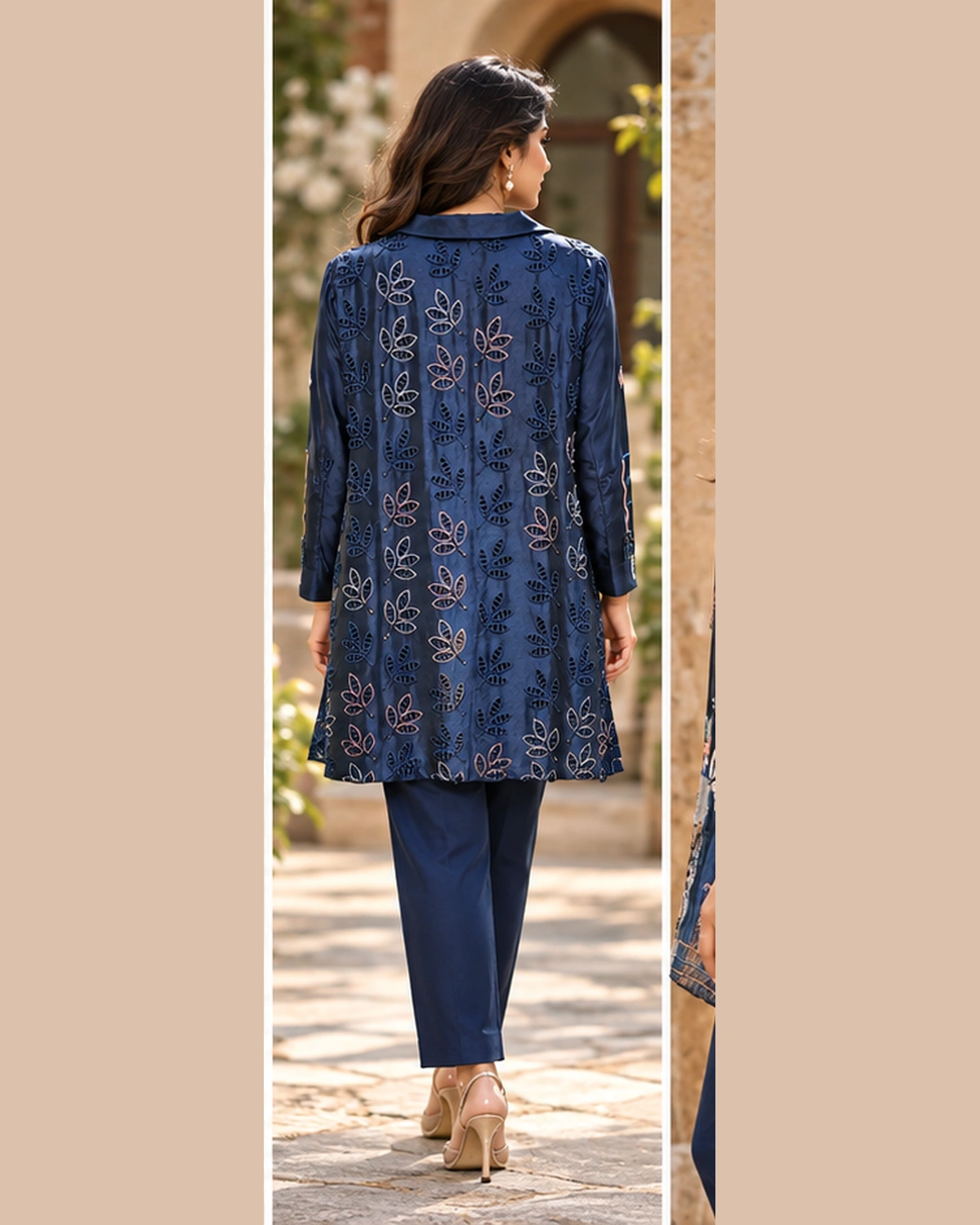 Navy Embroidered Pret Suit