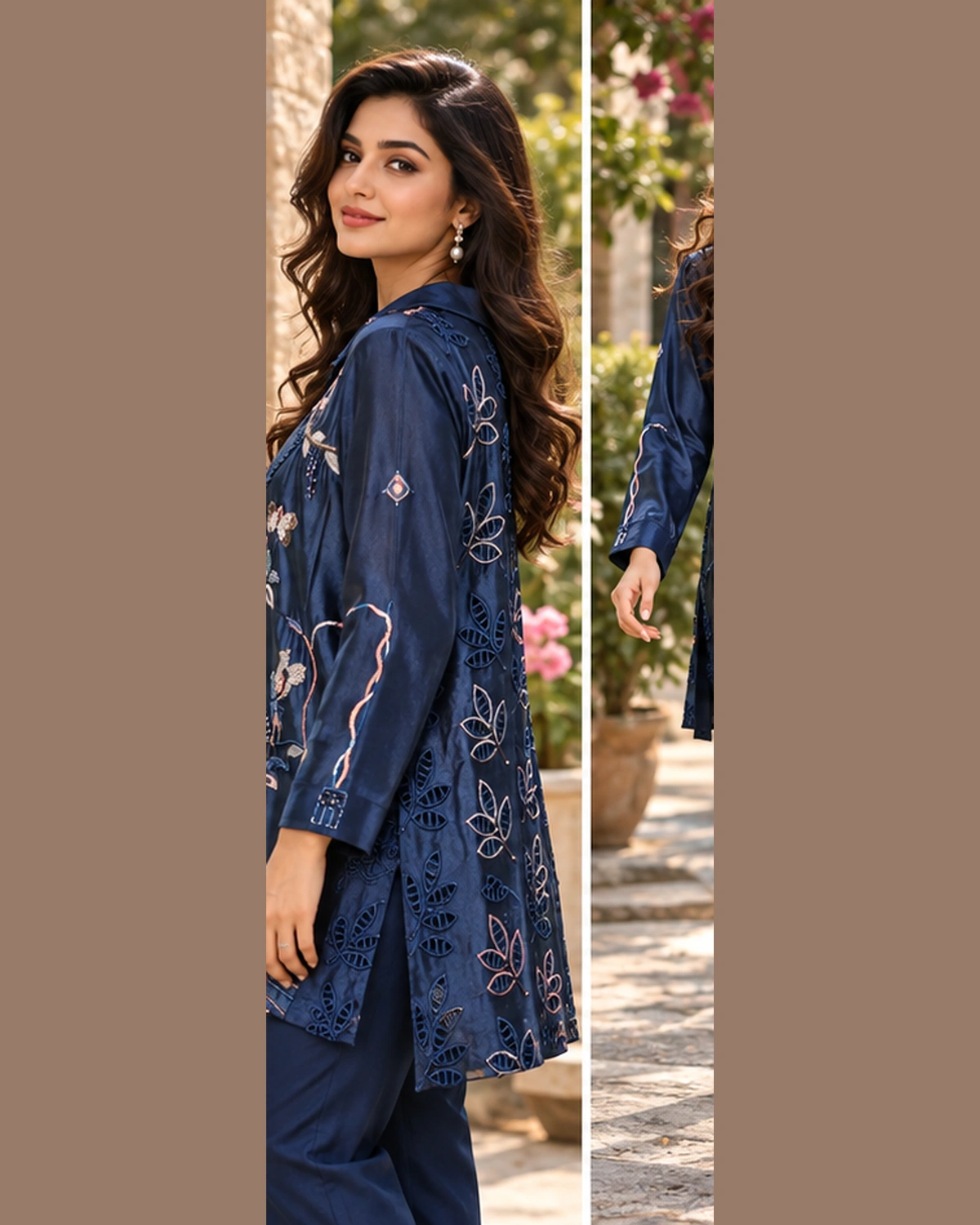 Navy Embroidered Pret Suit