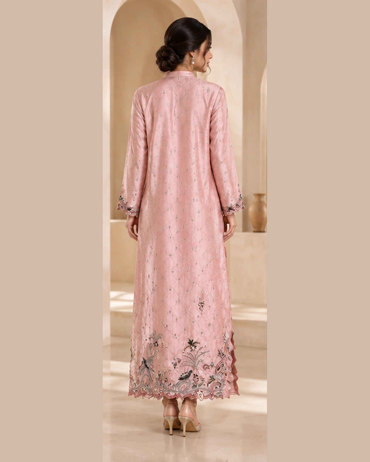 Blush Pink Embroidered Suit