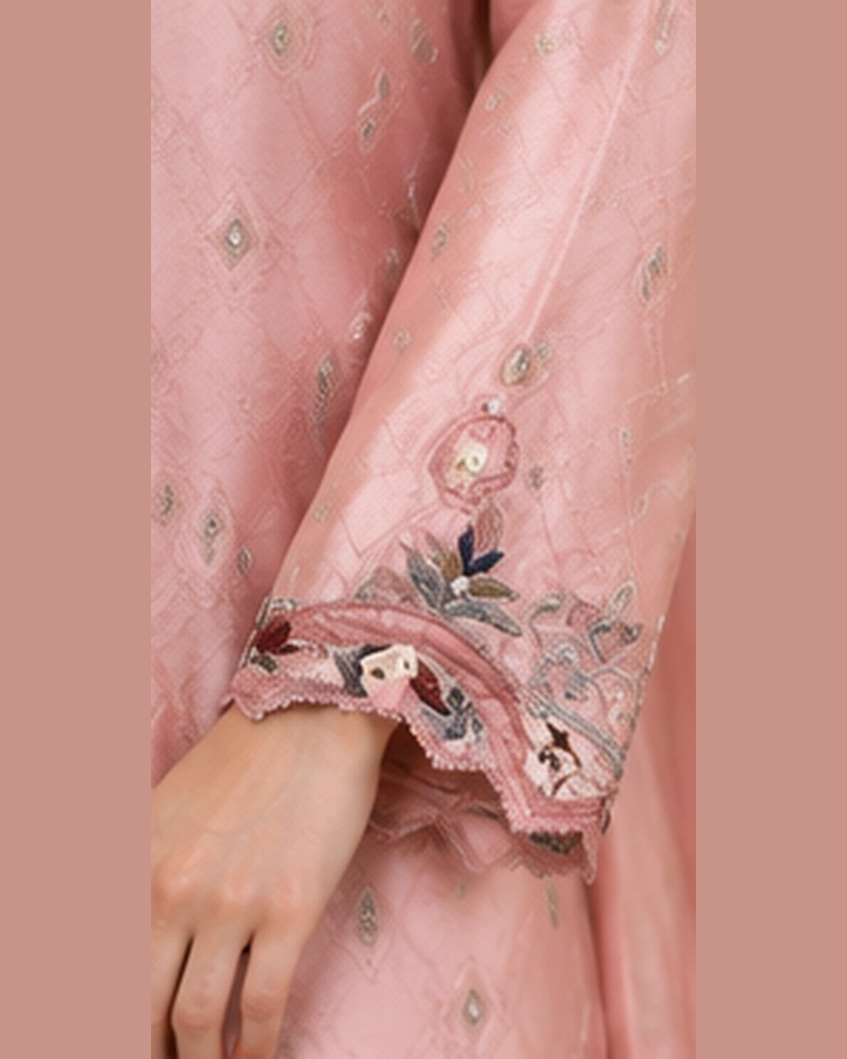 Blush Pink Embroidered Suit