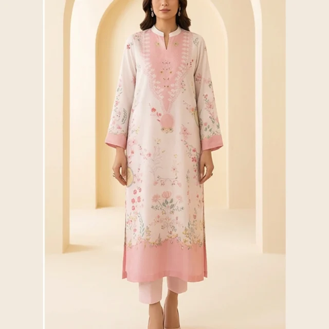Blush Floral Printed Pret - XS